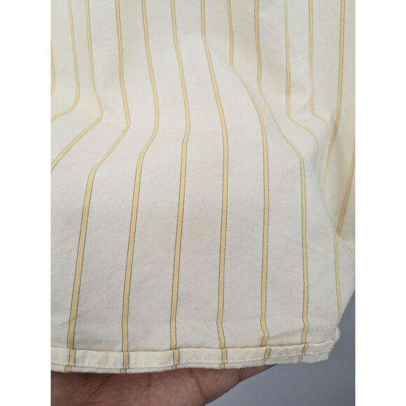 Vintage Abercrombie & Fitch Stripe Shirt Men Size L Preppy Butter Yellow Coastal - Picture 12 of 14